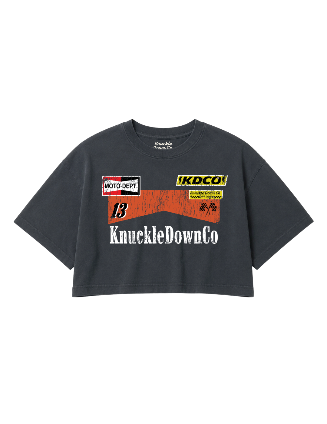 PIT CREW - Cropped T-Shirt (Washed Black)