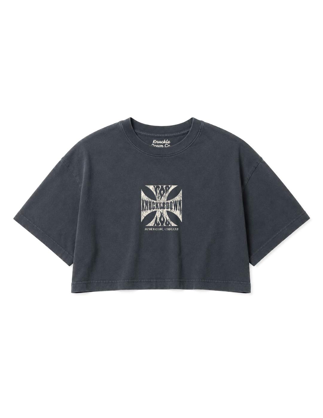 S.EAST IRON - Cropped T-Shirt (Washed Black)