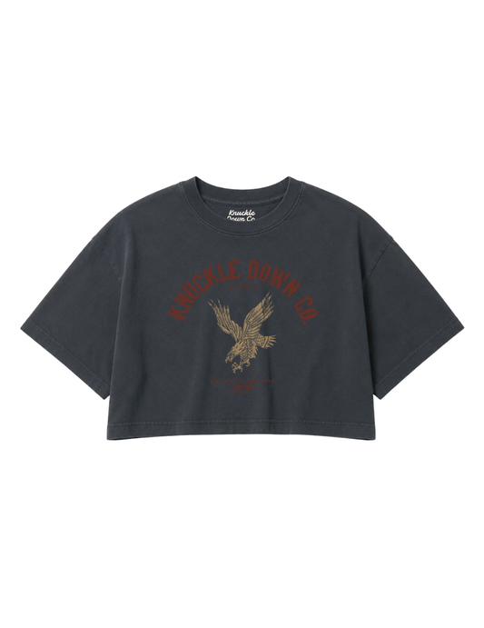 EAGLE - Cropped T-Shirt (Washed Black)