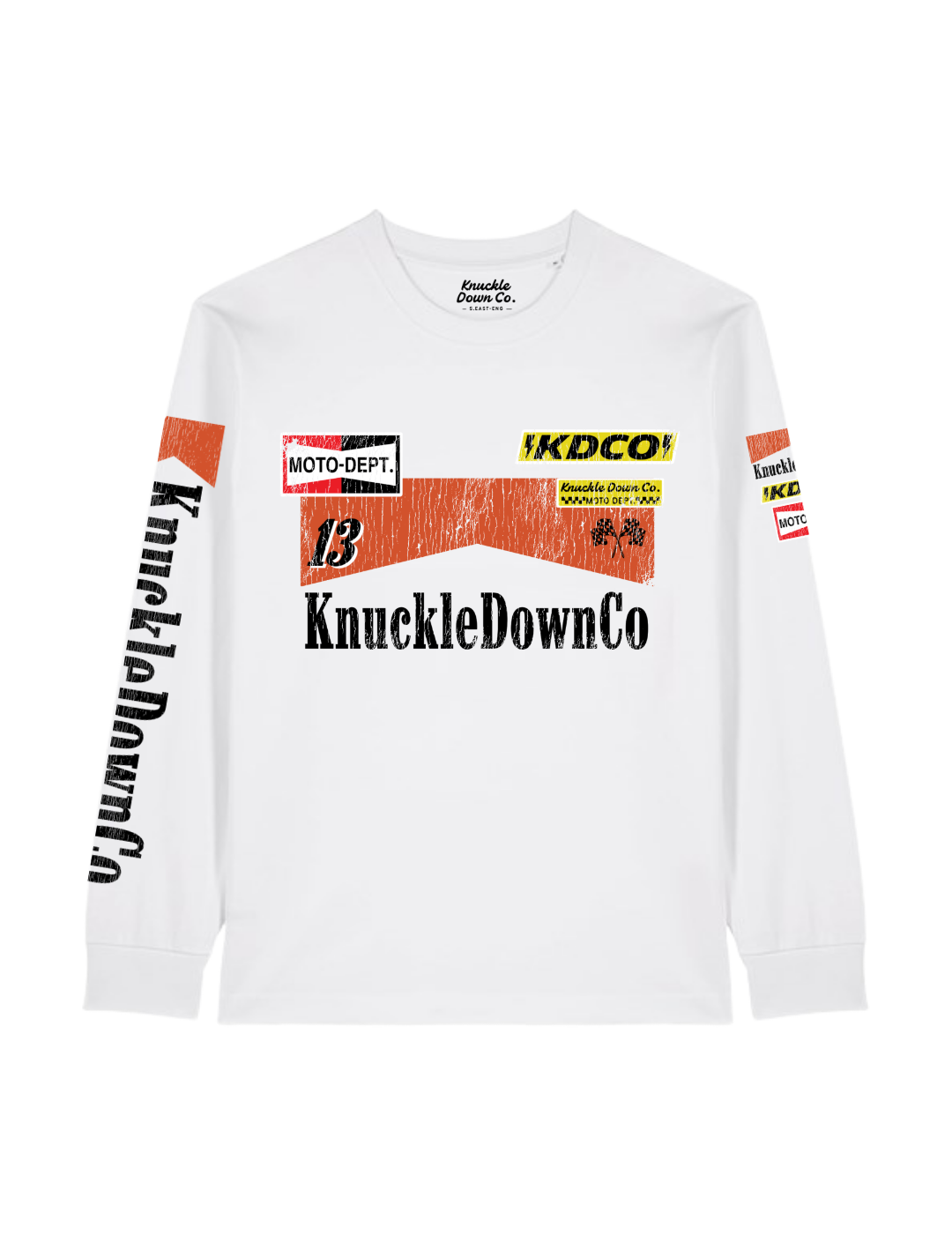 RETRO PIT CREW - Long Sleeve T-Shirt (White)