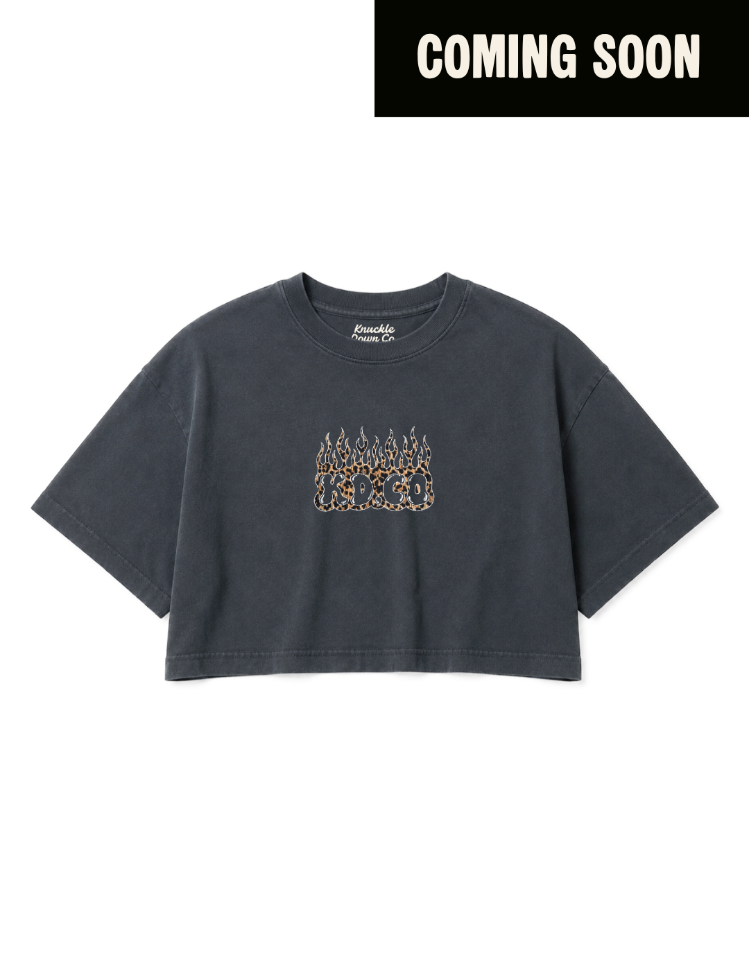 WILD FIRE - Cropped T-Shirt (Washed Black)