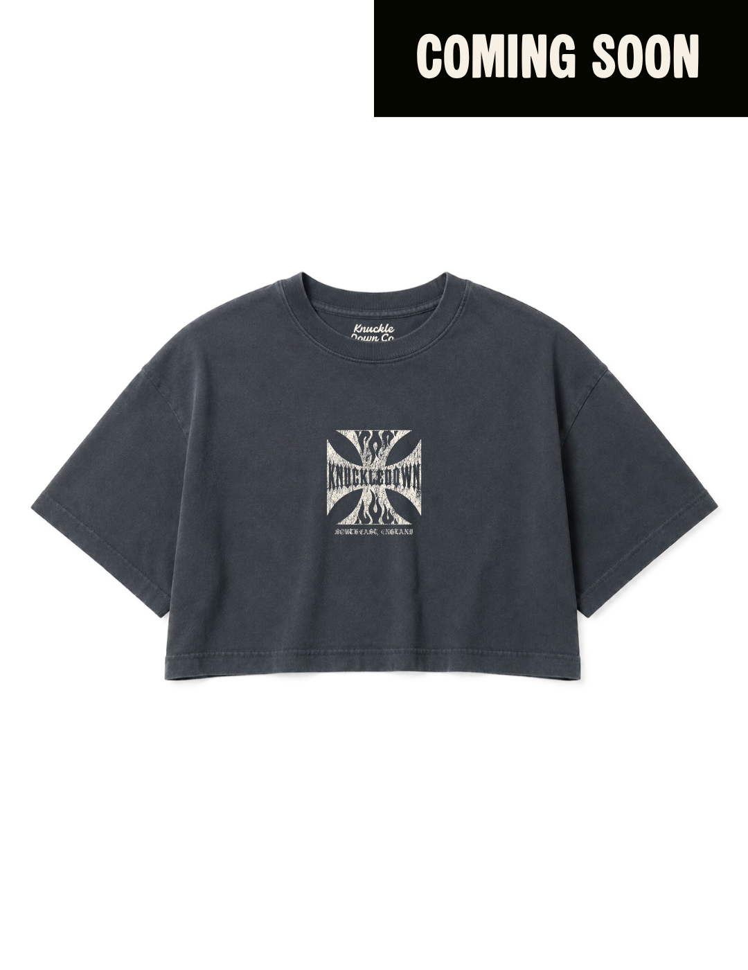 S.EAST IRON - Cropped T-Shirt (Washed Black)