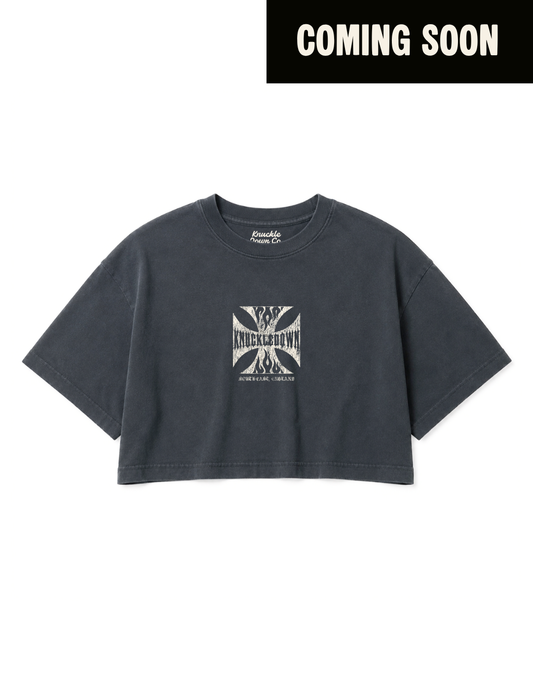 S.EAST IRON - Cropped T-Shirt (Washed Black)