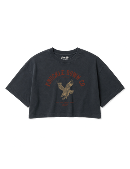 EAGLE - Cropped T-Shirt (Washed Black)