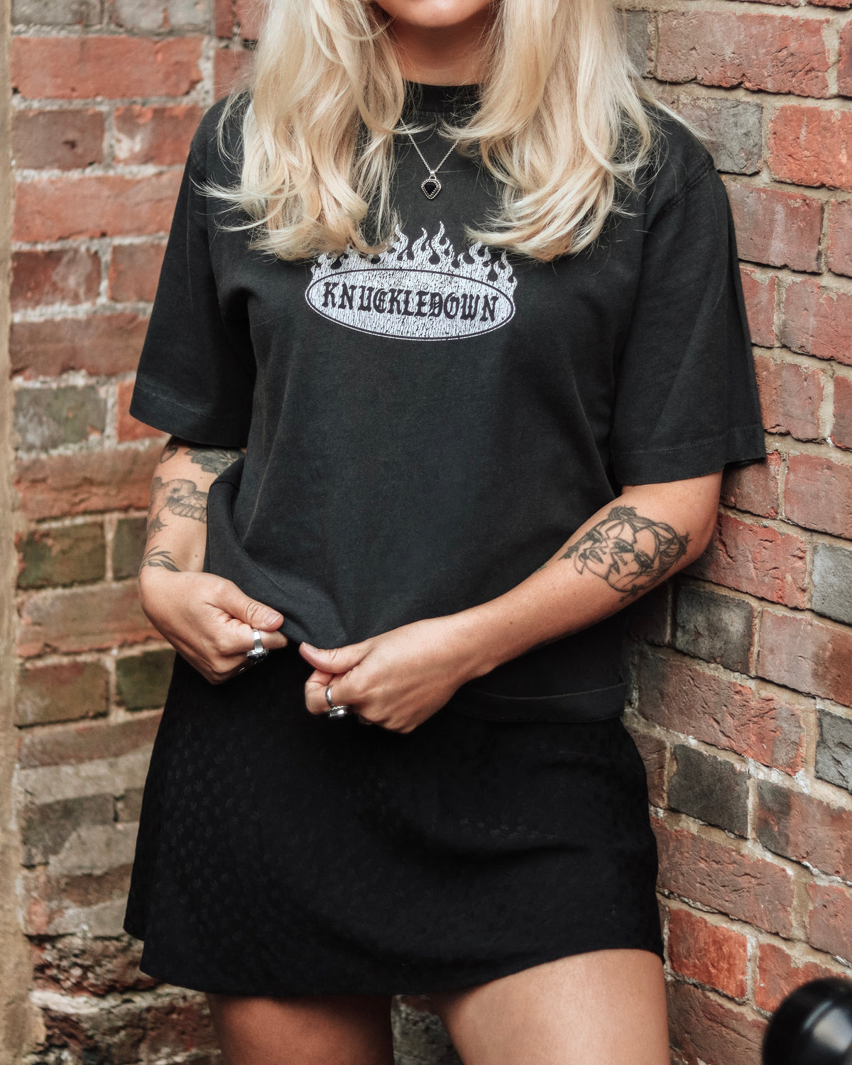 BURNOUT - Boxy T-Shirt (Washed Black)