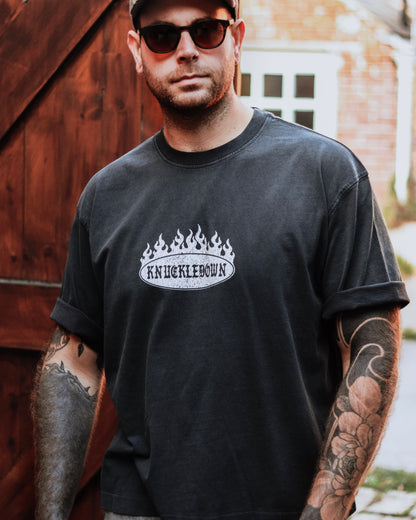 BURNOUT - Boxy T-Shirt (Washed Black)