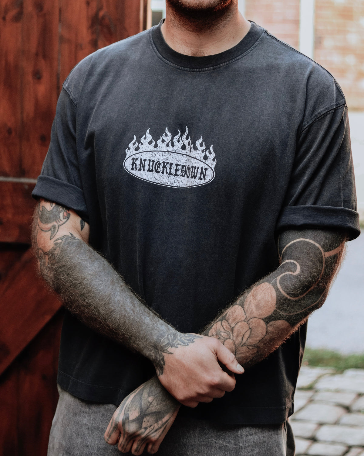 BURNOUT - Boxy T-Shirt (Washed Black)