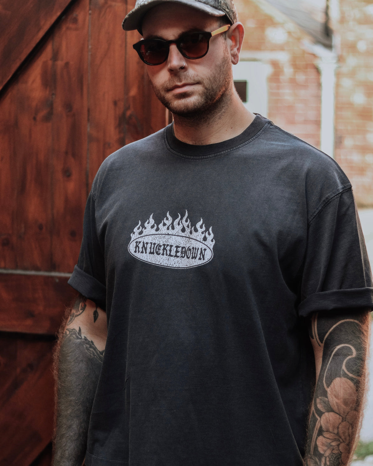 BURNOUT - Boxy T-Shirt (Washed Black)