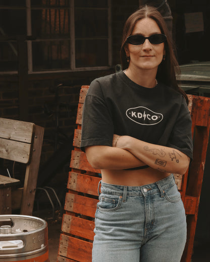 KD.CO - Cropped T-Shirt (Washed Black)