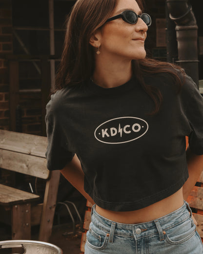 KD.CO - Cropped T-Shirt (Washed Black)
