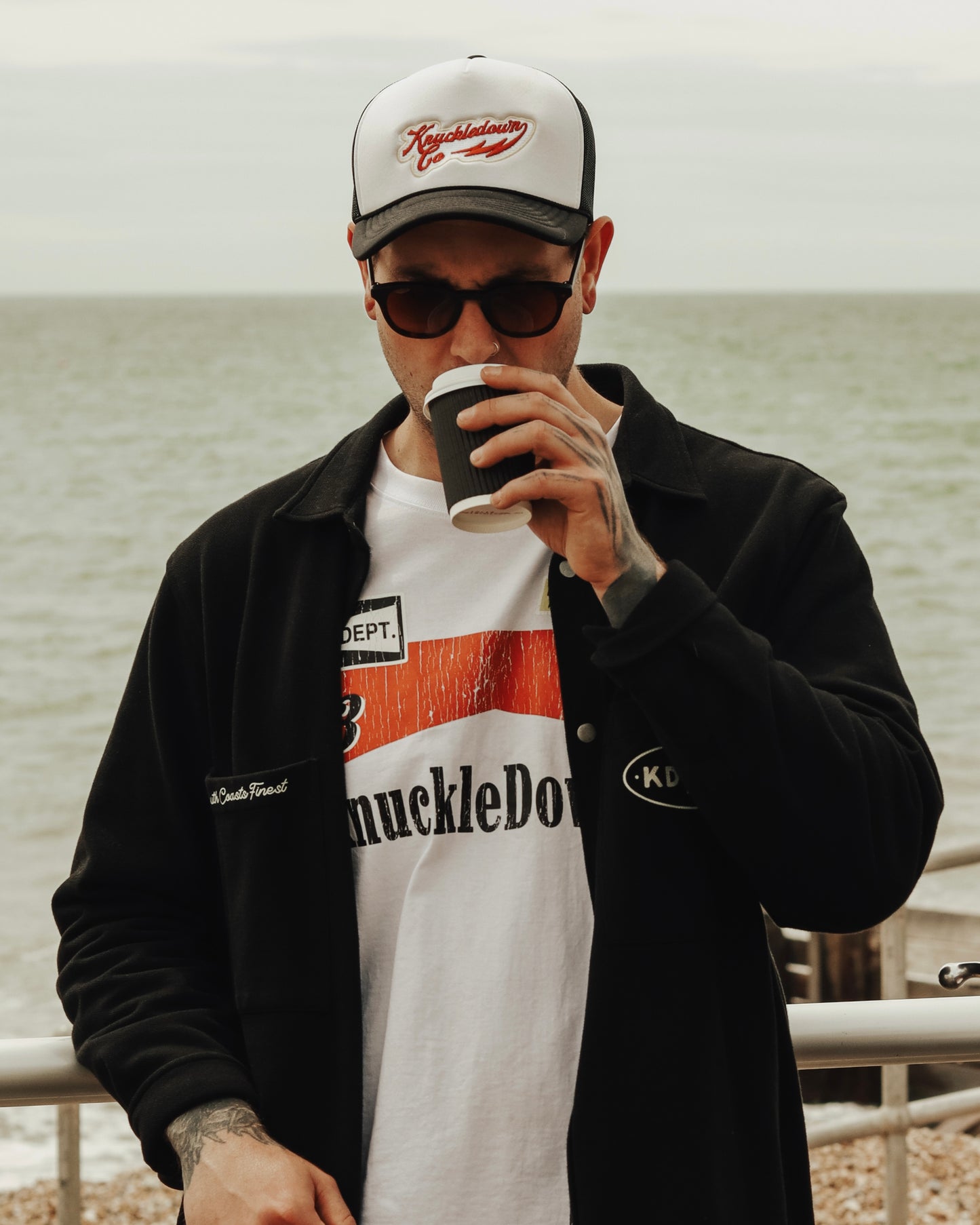 EMBROIDERED FOAM TRUCKER CAP - (White & Black)