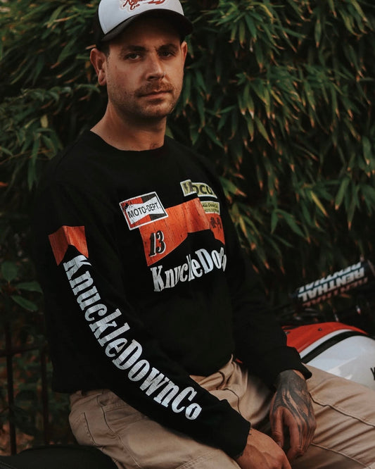 RETRO PIT CREW - Long Sleeve T-Shirt (Black)