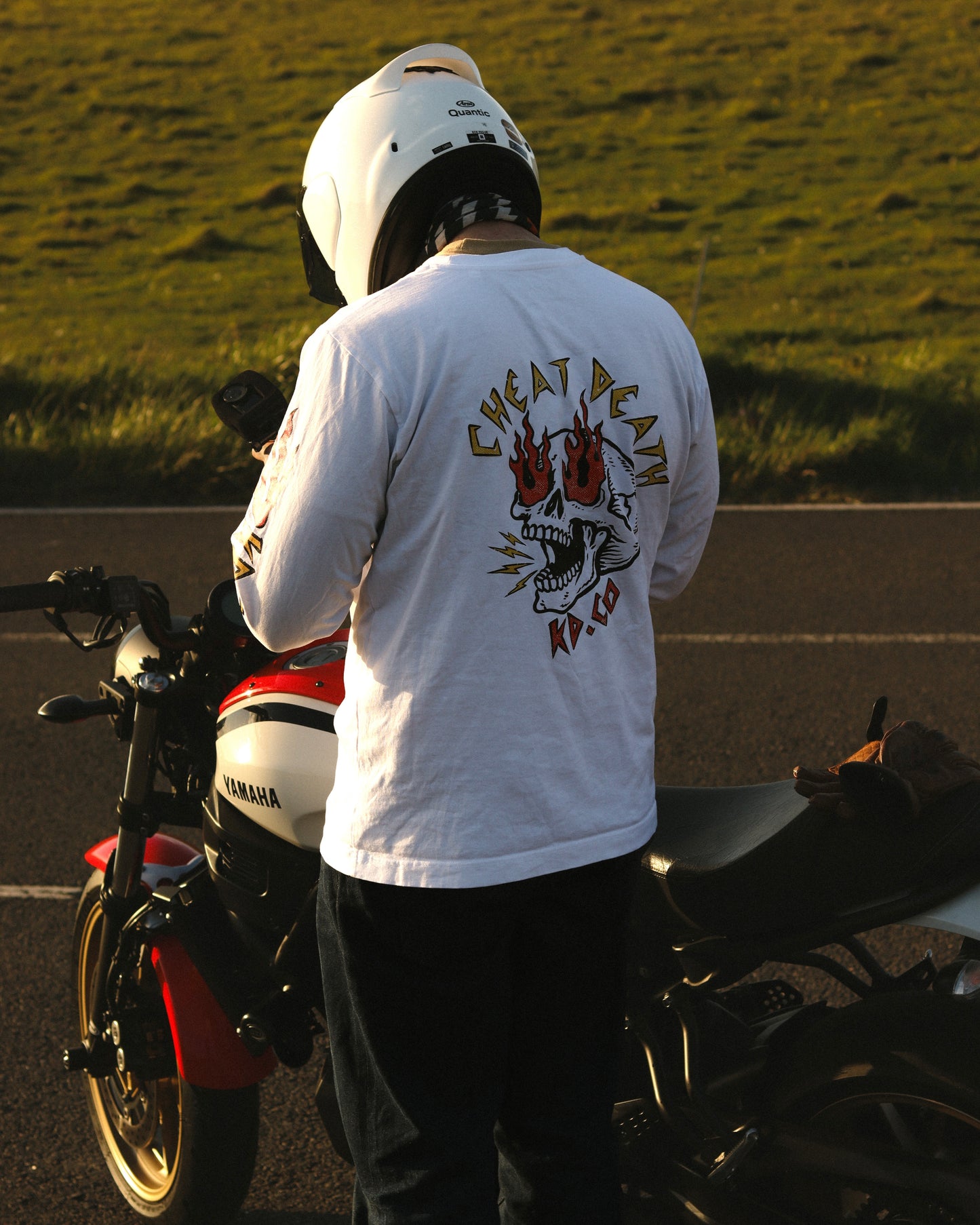 CHEAT DEATH - Long Sleeve T-Shirt (White)