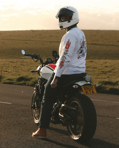 CHEAT DEATH - Long Sleeve T-Shirt (White)