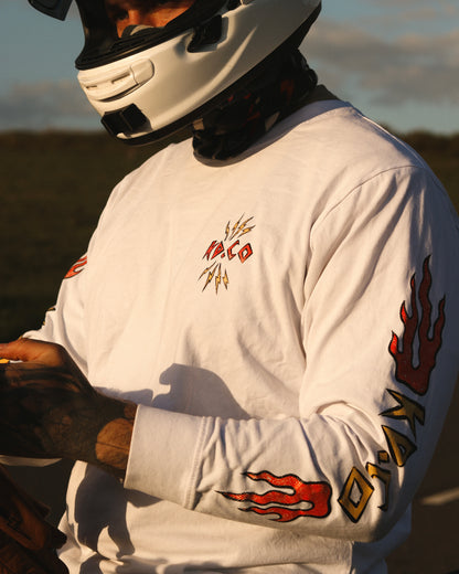 CHEAT DEATH - Long Sleeve T-Shirt (White)