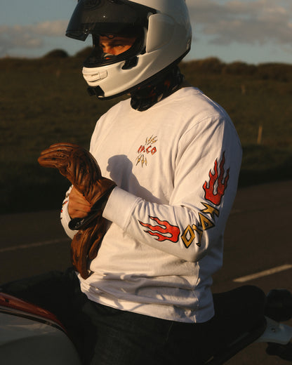 CHEAT DEATH - Long Sleeve T-Shirt (White)