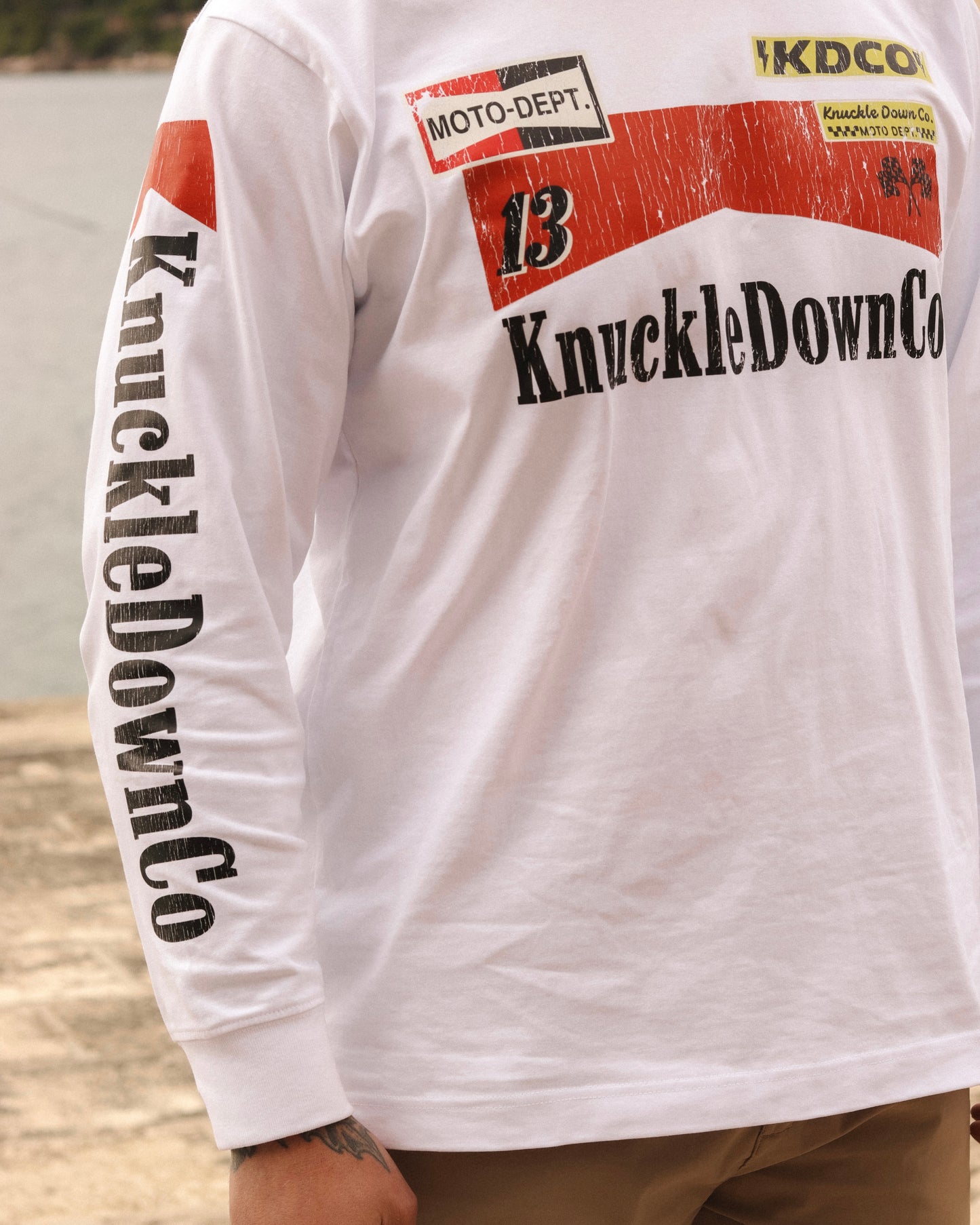 RETRO PIT CREW - Long Sleeve T-Shirt (White)
