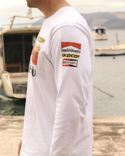 RETRO PIT CREW - Long Sleeve T-Shirt (White)
