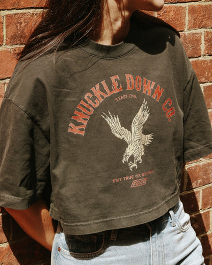 EAGLE - Cropped T-Shirt (Washed Black)