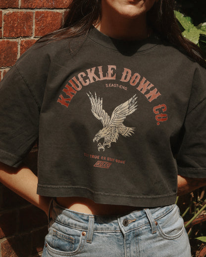 EAGLE - Cropped T-Shirt (Washed Black)