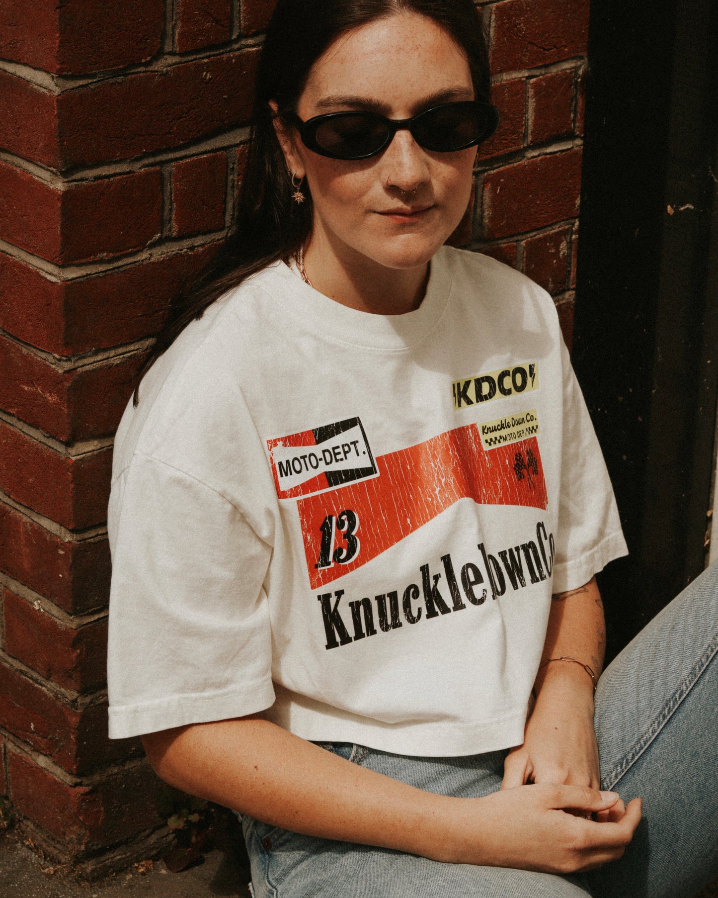 PIT CREW - Cropped T-Shirt (Vintage White)