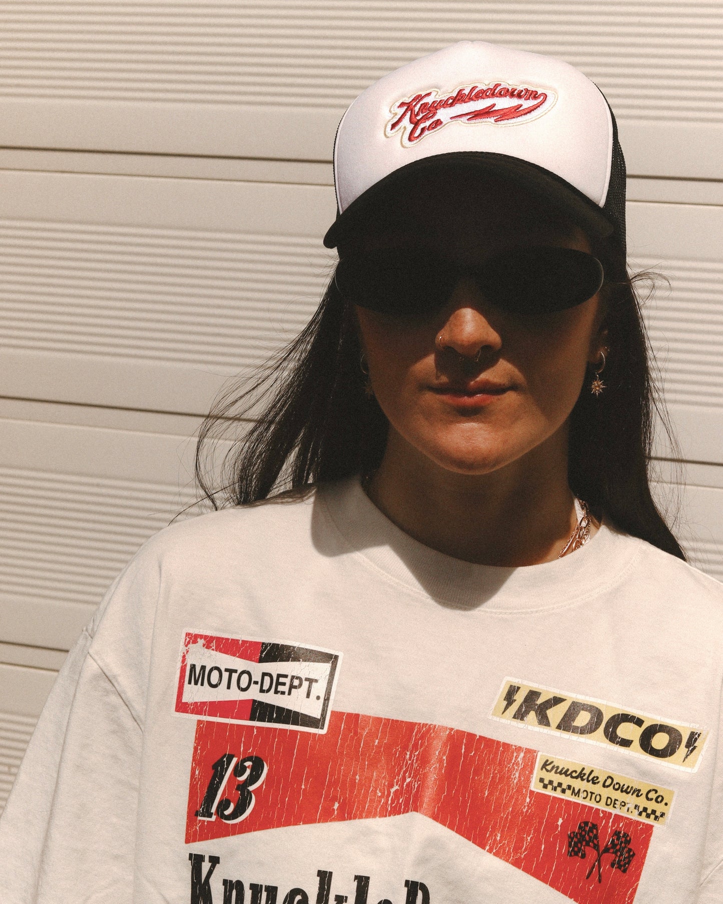 EMBROIDERED FOAM TRUCKER CAP - (White & Black)