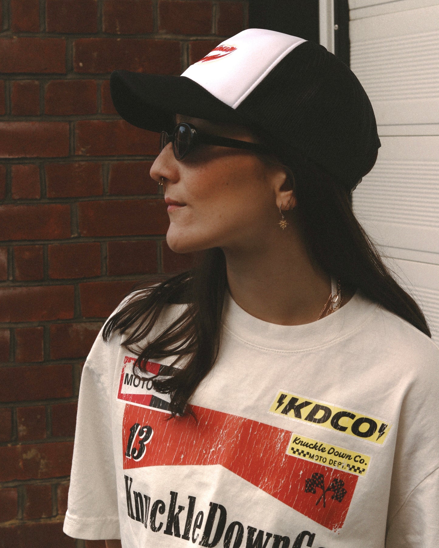 EMBROIDERED FOAM TRUCKER CAP - (White & Black)